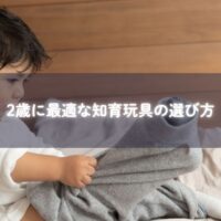 2歳児にぴったりの知育玩具と遊ぶ親子の写真
