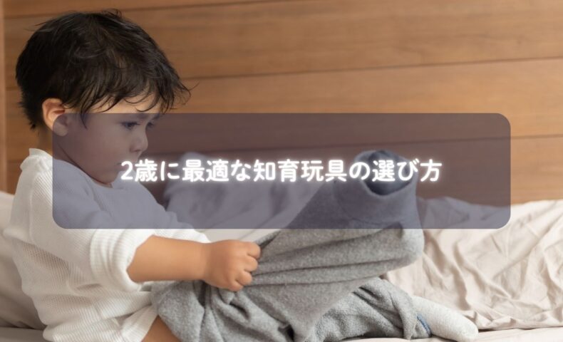 2歳児にぴったりの知育玩具と遊ぶ親子の写真