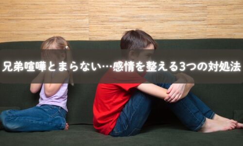 兄弟喧嘩が止まらず困っているママを励ますイラスト
