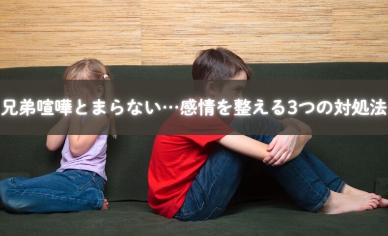 兄弟喧嘩が止まらず困っているママを励ますイラスト